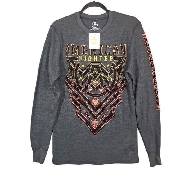 American Fighter Men's Thermal Shirt Large Charcoal Affliction MMA‎ Athletic UFC - Picture 1 of 9